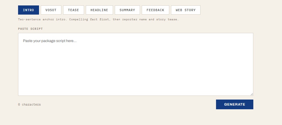 Copy Desk Broadcast Script Conversion Tool